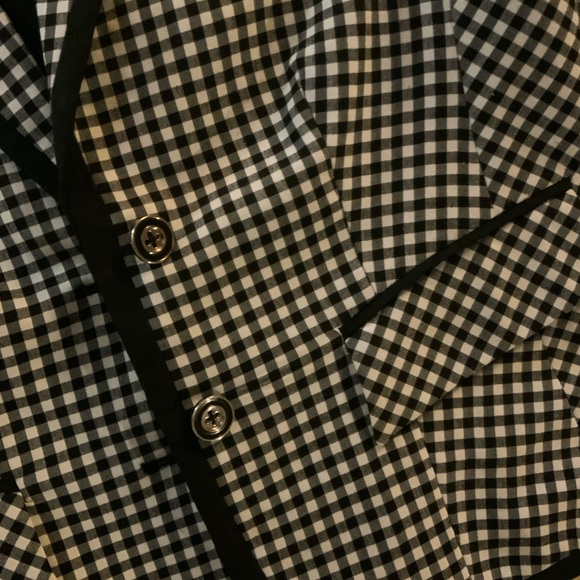 7th AVENUE- Black/white plaid 2 button blazer. 2 flat front pockets. Sz 10 - Picture 4 of 10